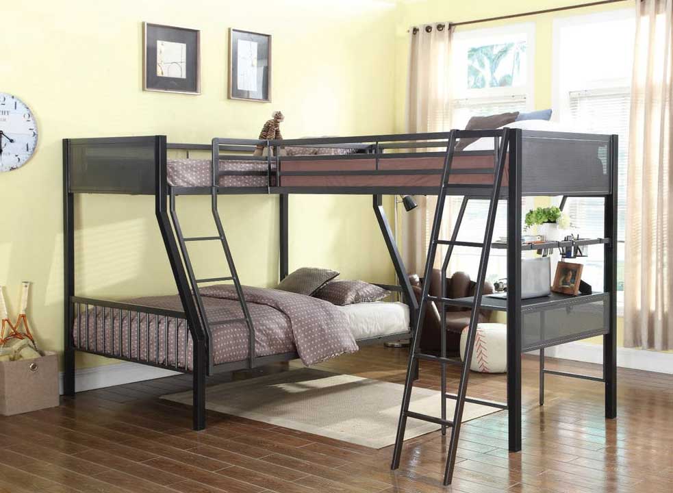 triple bunk bed black