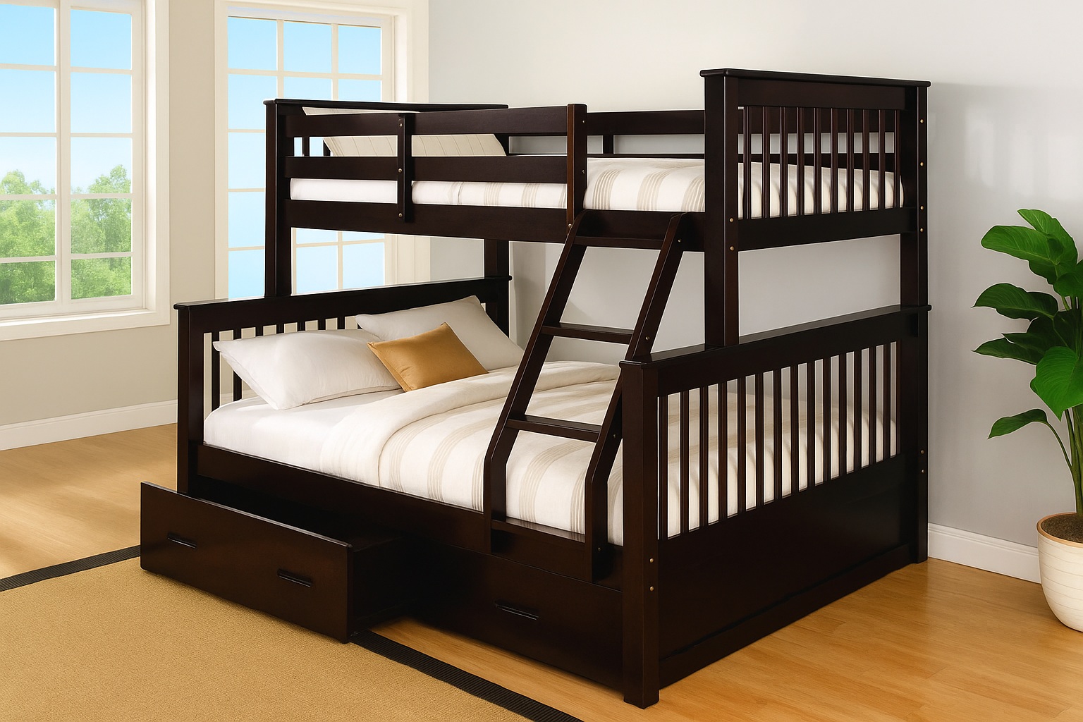 Brockton Mission Twin Full Bunk w/ Drawers