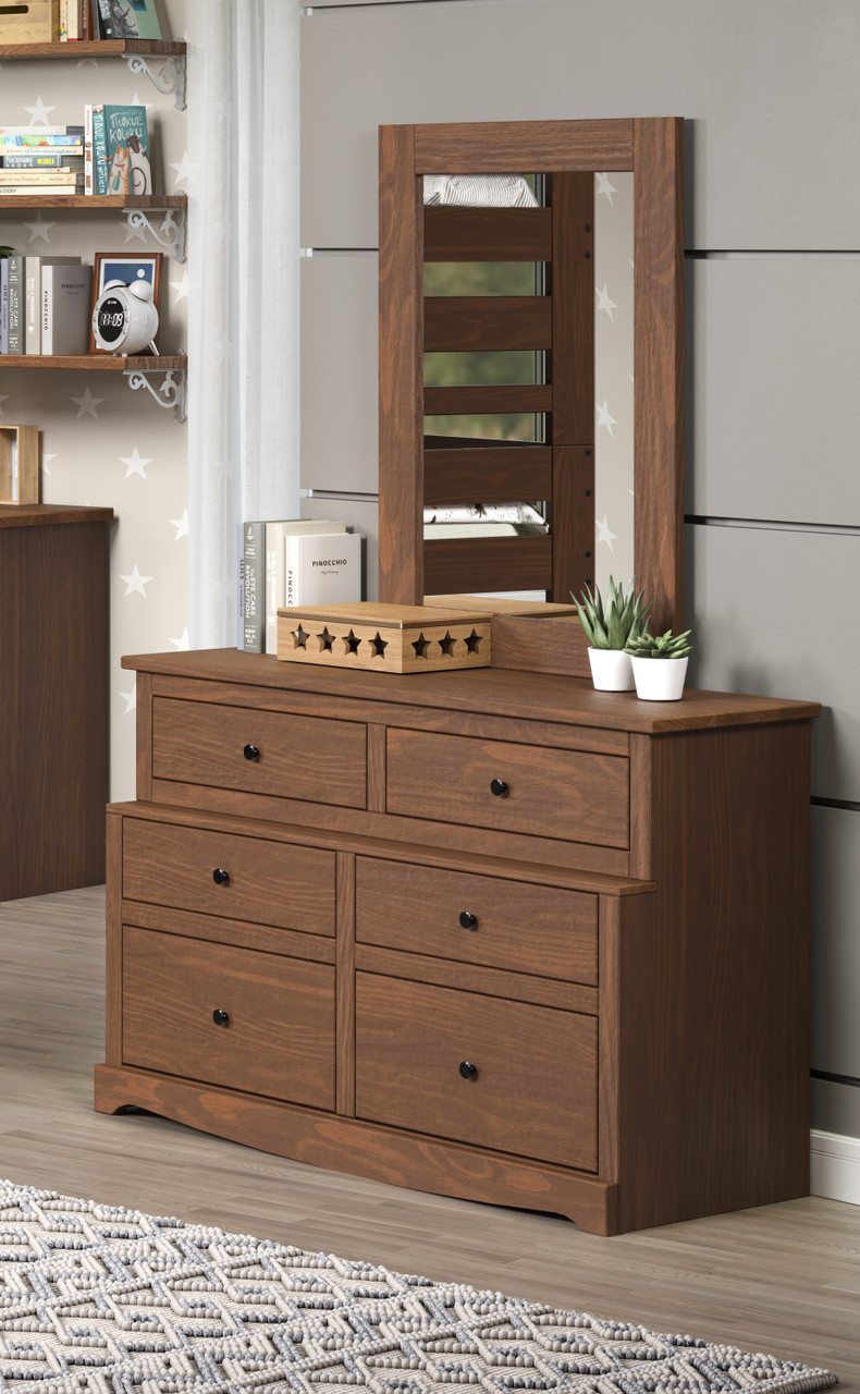 6 drawer dresser brown wood Paden 6 Drawer Dresser main image 0