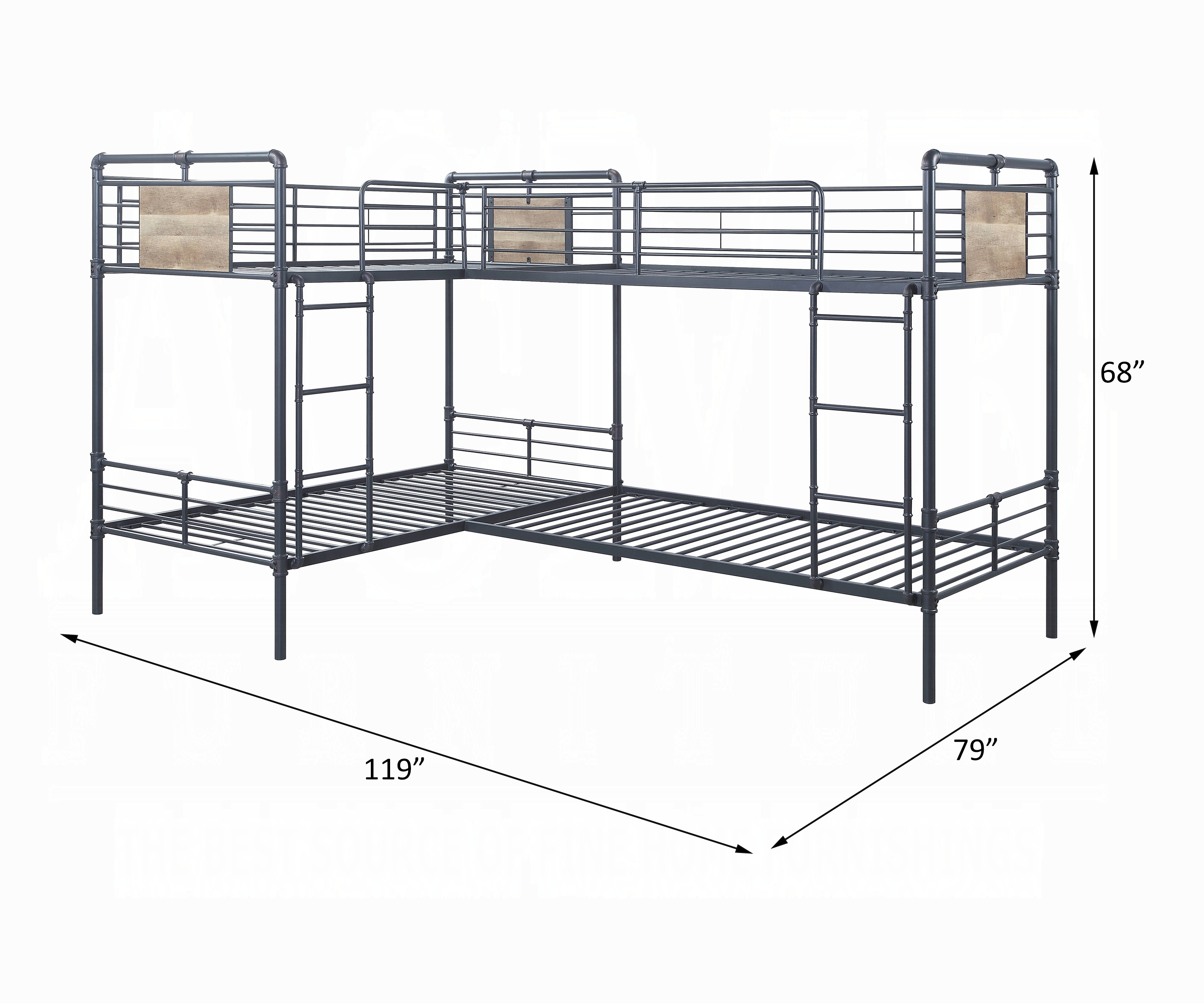 Quadruple twin bunk bed for youth