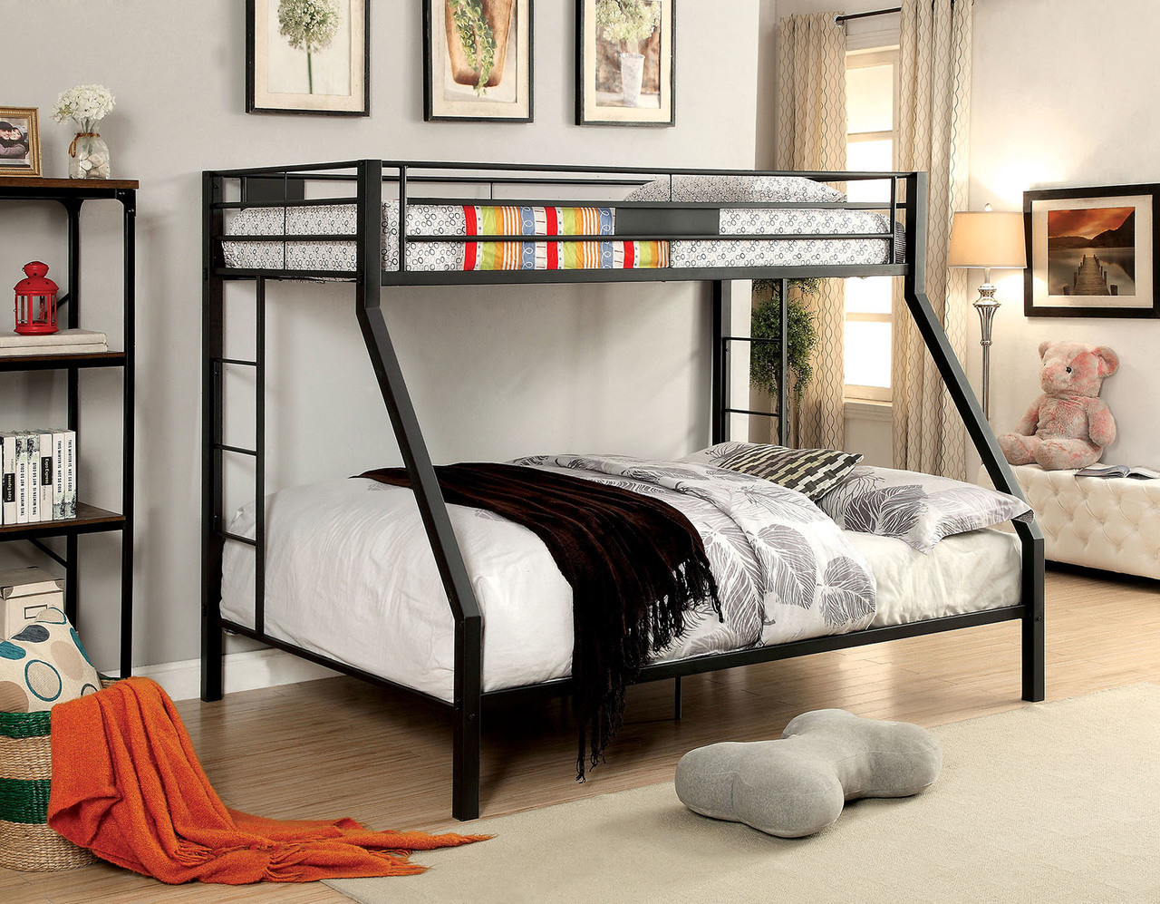 Industrial Twin XL over Queen Bunk Bed