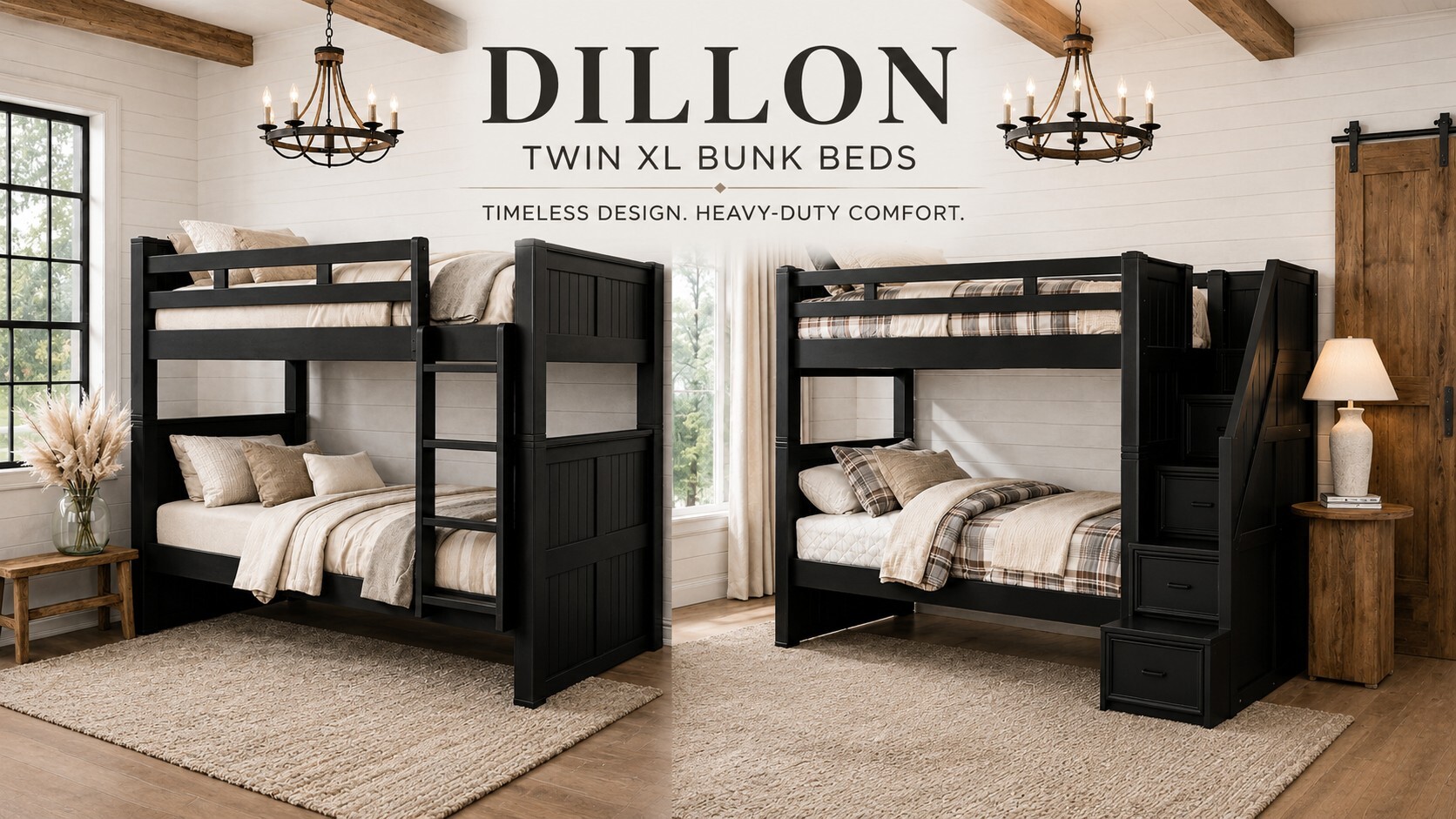 Dillon bunk bed with vertical ladder vs dillon bunk bed with stairs