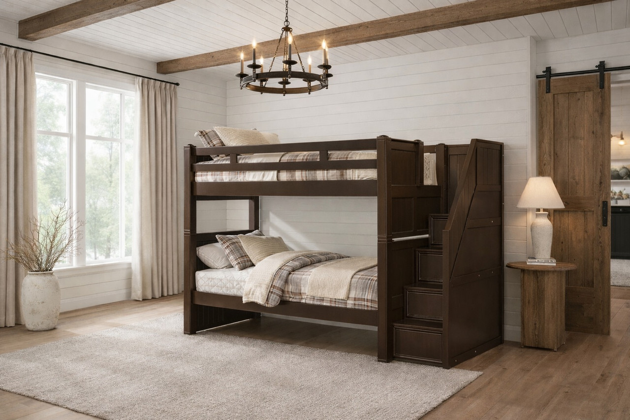 dillon twin xl bunk bed with storage stairs