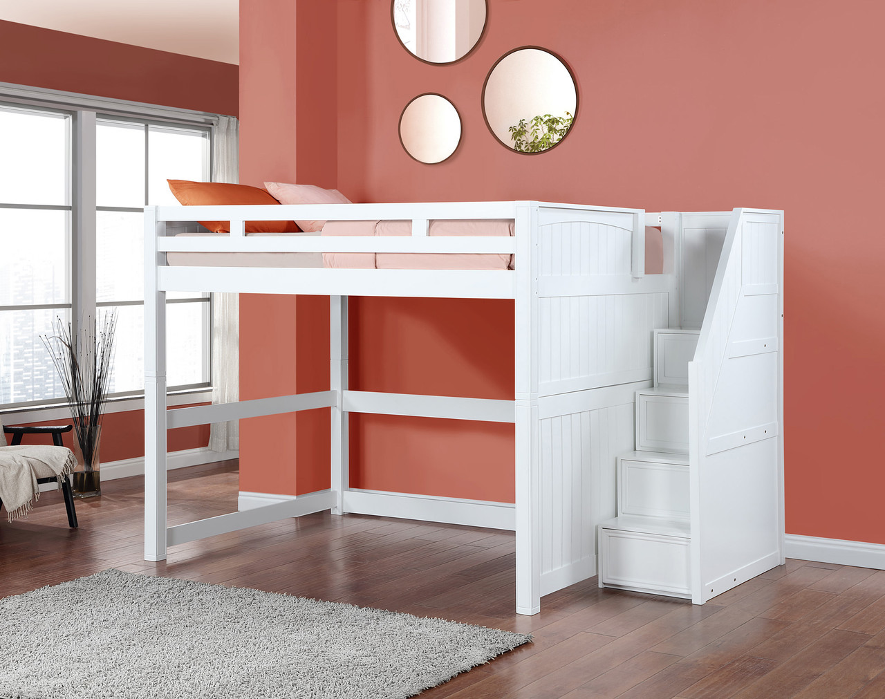 Queen Loft Bed with Open Space Below