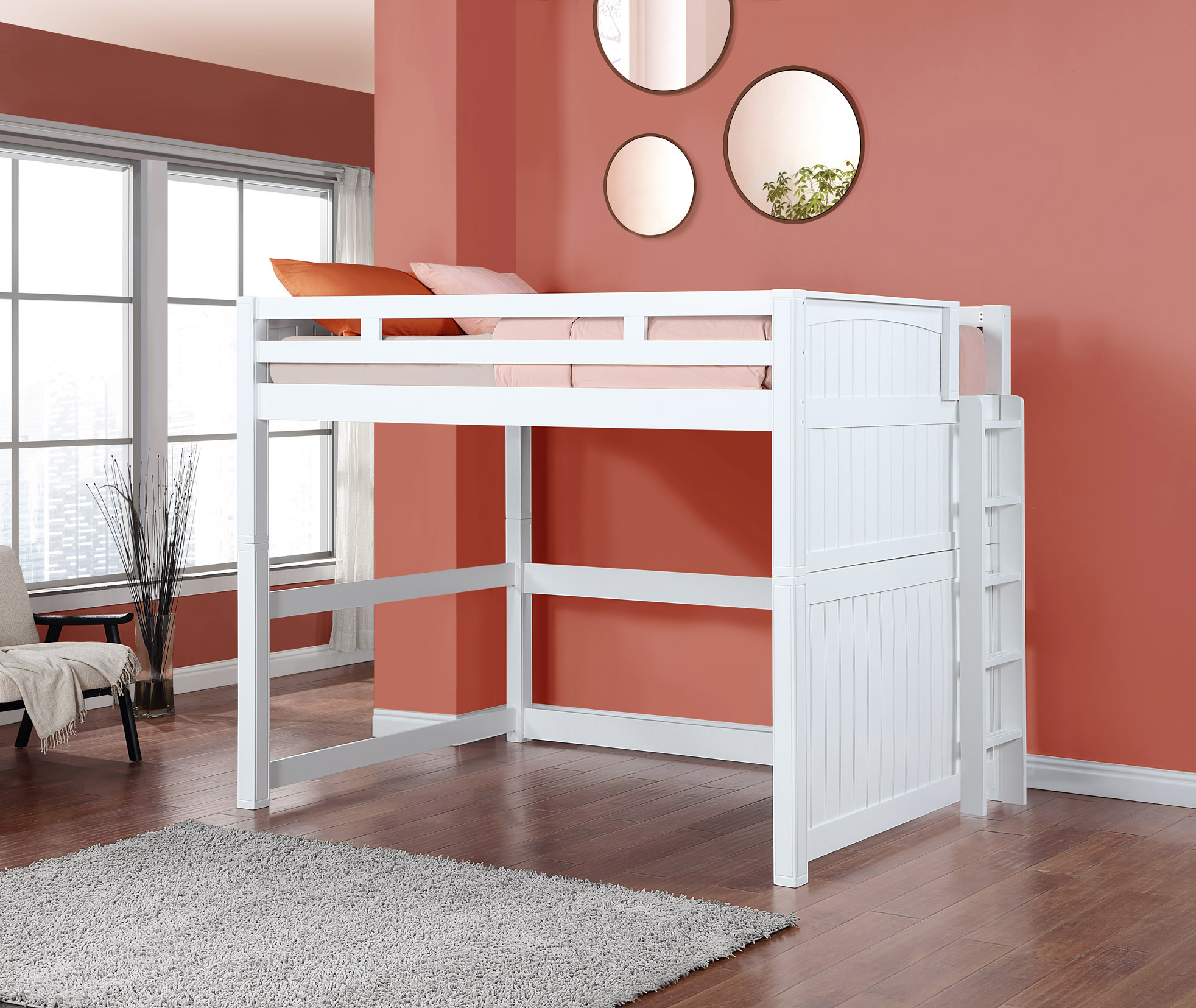 White Loft Bed in Queen Size