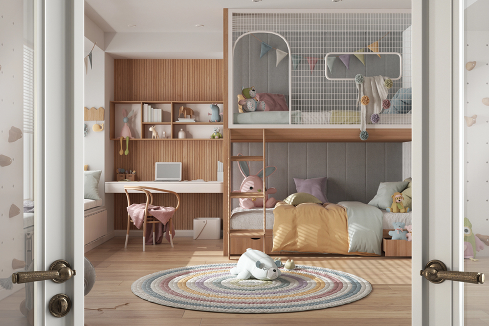 Queen Over Queen Bunk Beds With Stairs For Easy Access