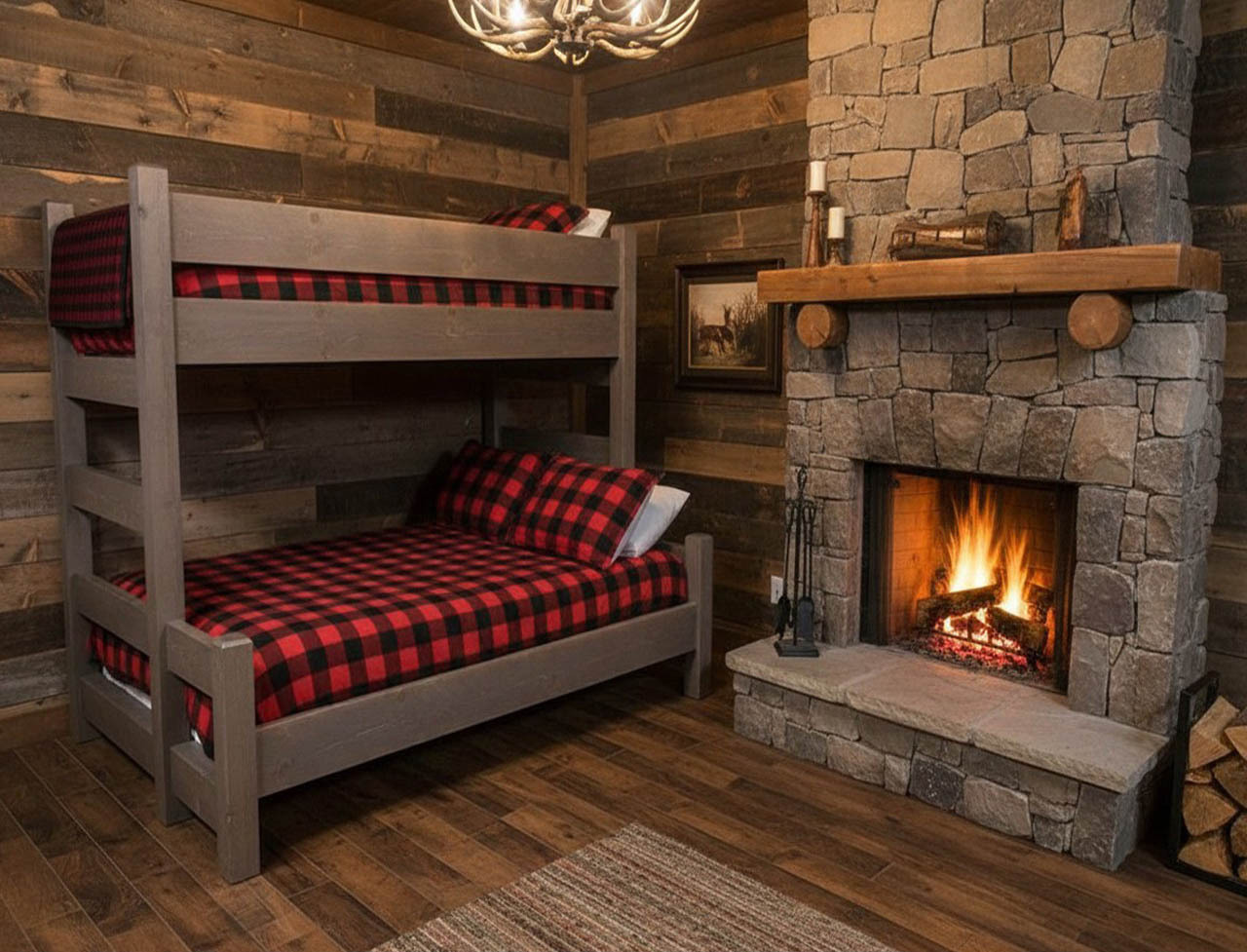 Barnwood Twin XL over Queen Bunk bed Barnwood Twin XL over Queen Bunk bed
